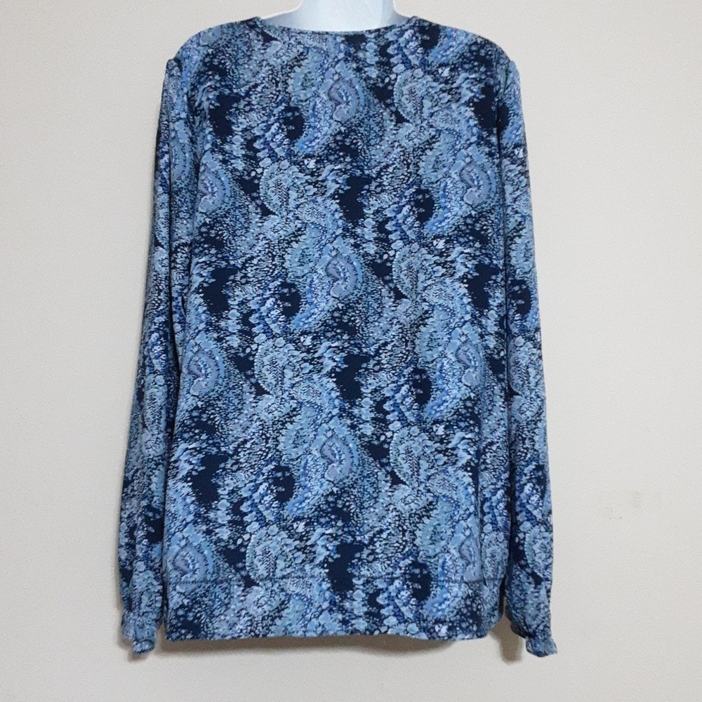 Joie Peasant blouse top Blue Patterned Women Bleu XL casual vacation office boho - Picture 4 of 12
